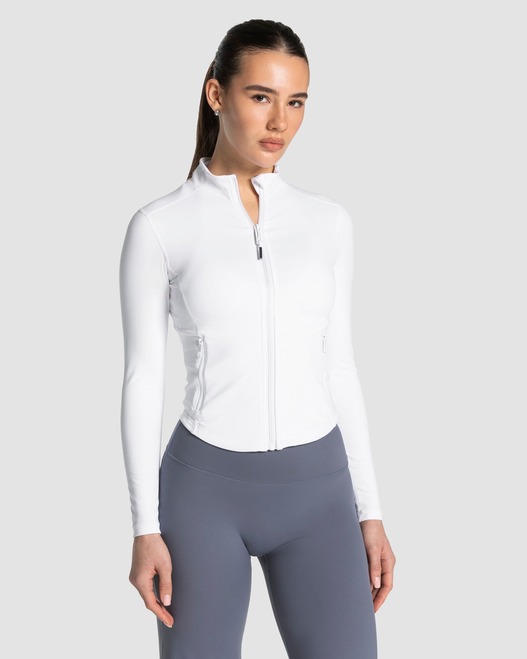 Allrounder Shaping Zip Jacke "Weiß"