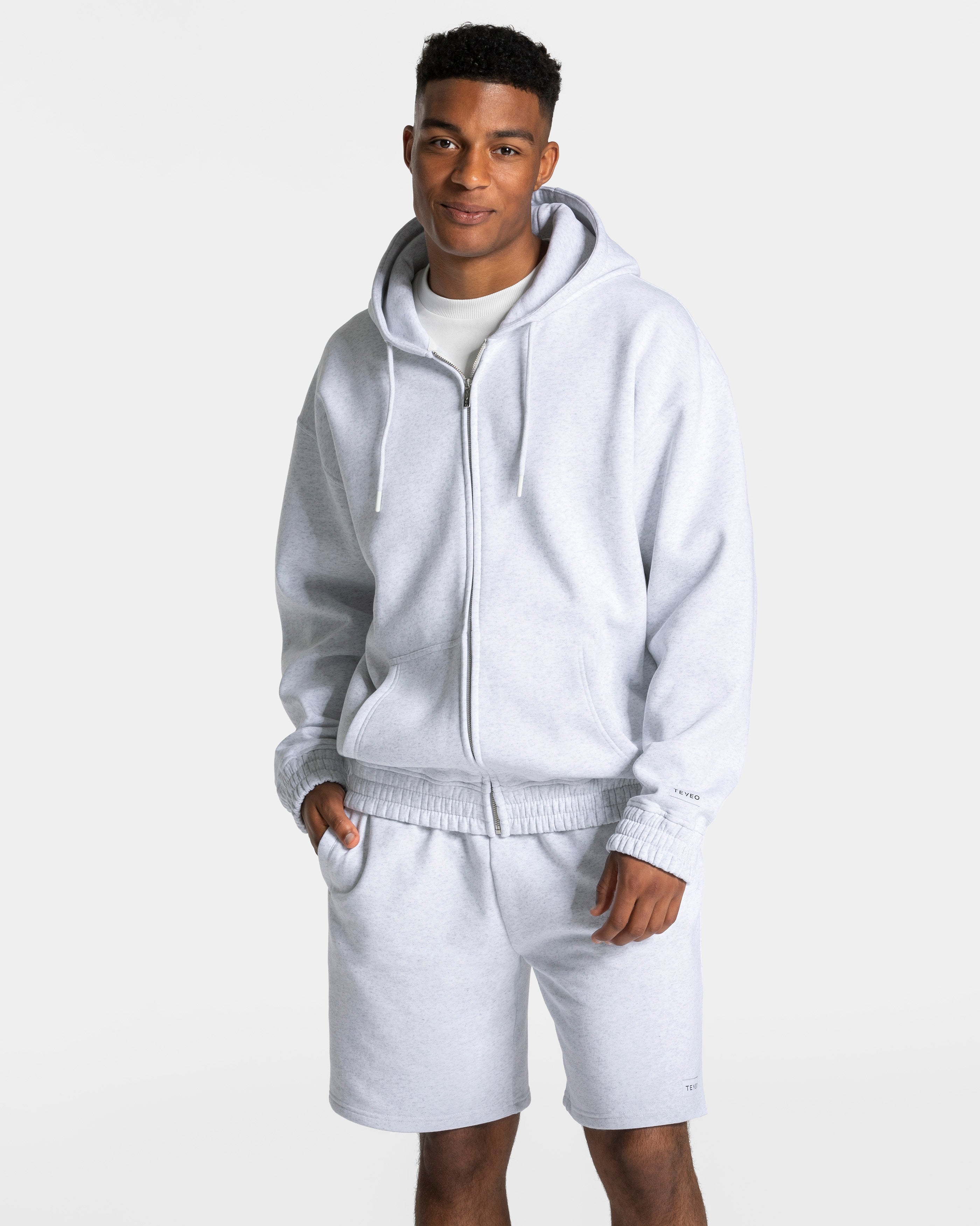 Anniversary Oversized Zip Jacke "Hellgrau"