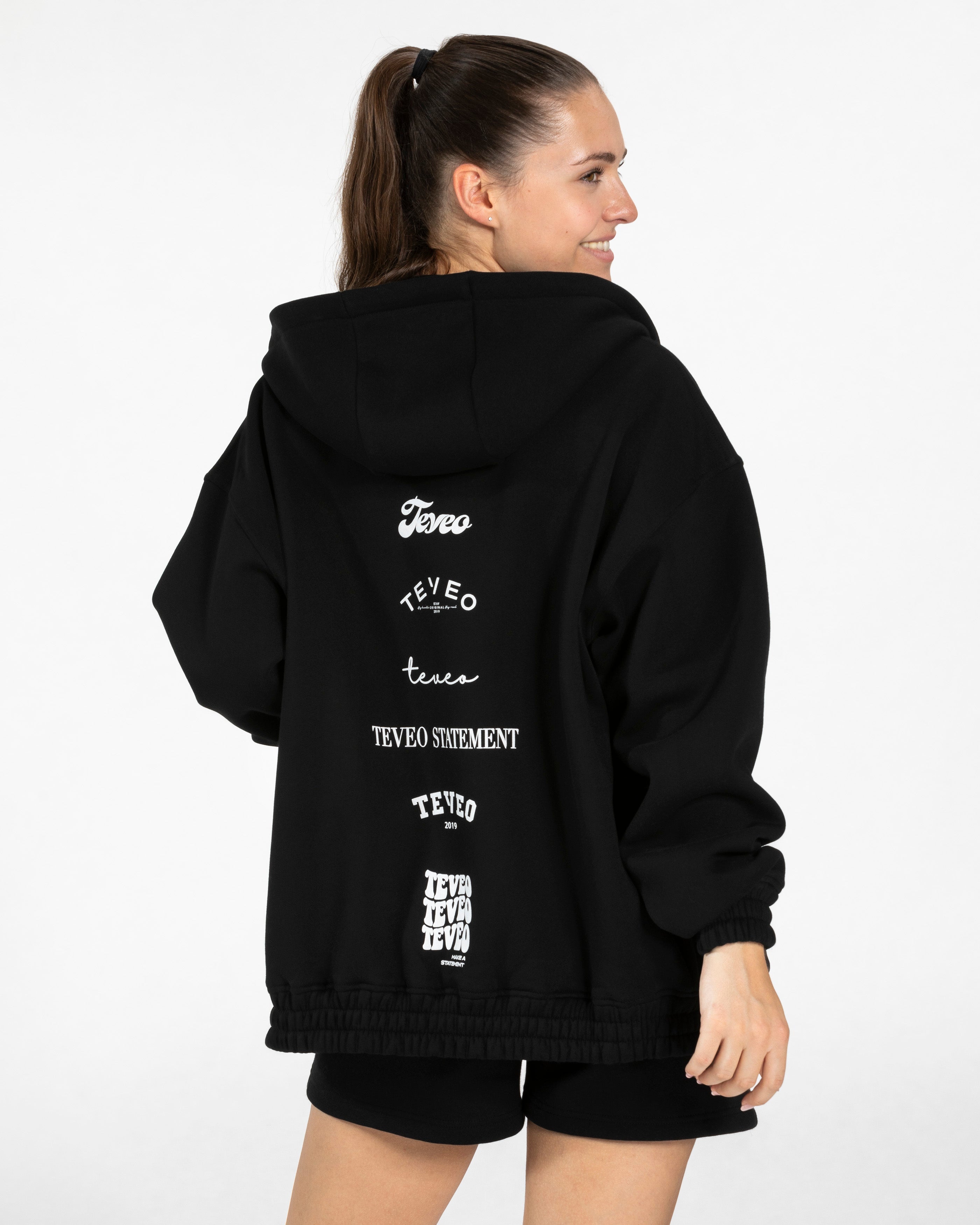 Anniversary Oversized Zip Jacke "Schwarz"
