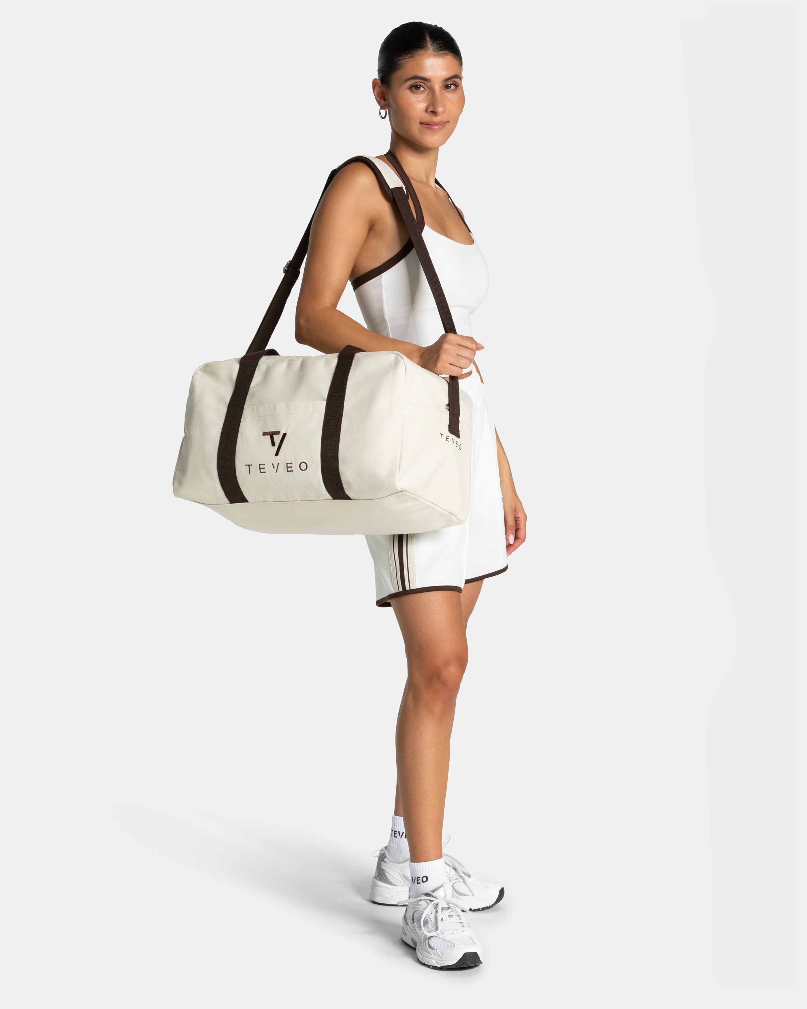 Club Weekender Bag "Off White - Espresso"