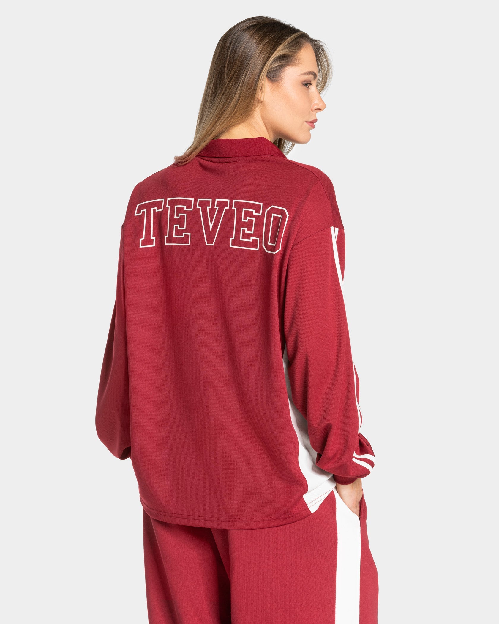 Football Polo Longsleeve "Cranberry"