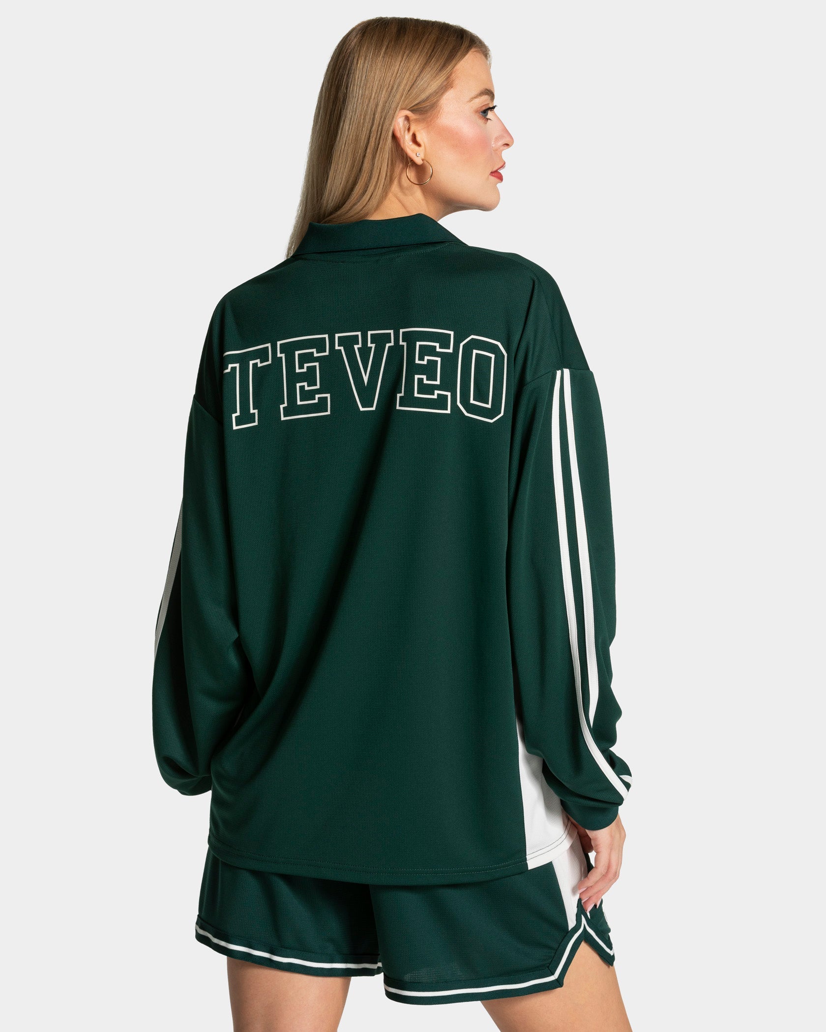 Football Polo Longsleeve "Dunkelgrün"