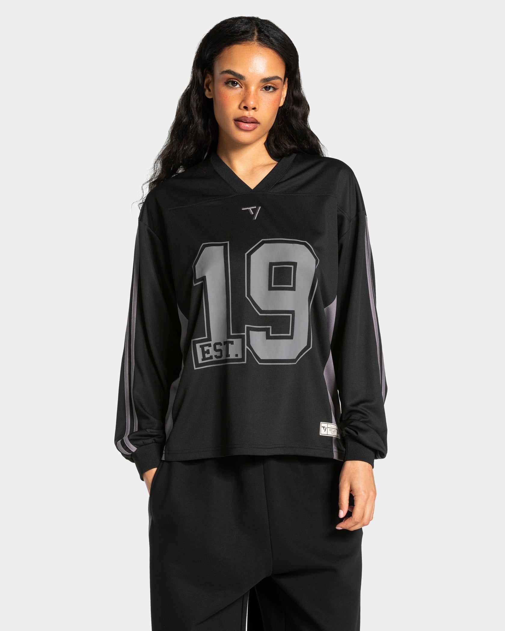 Football Polo Longsleeve "Schwarz"