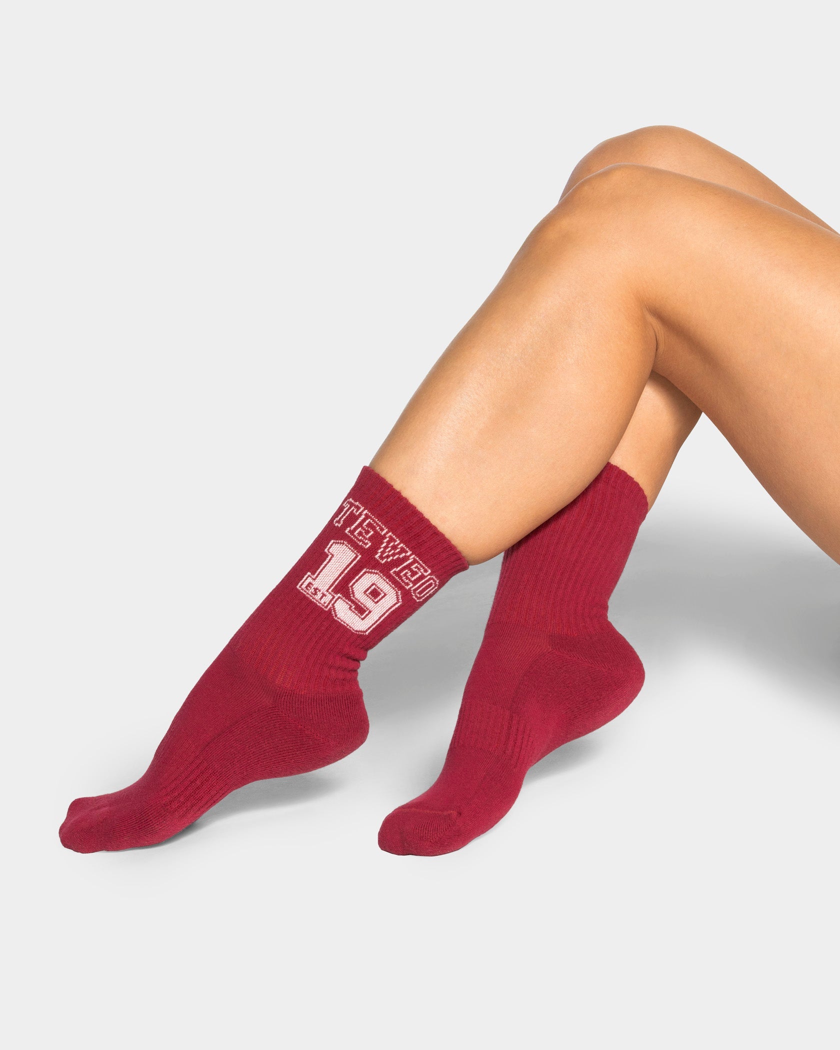 Football Socken "Cranberry/Off White"