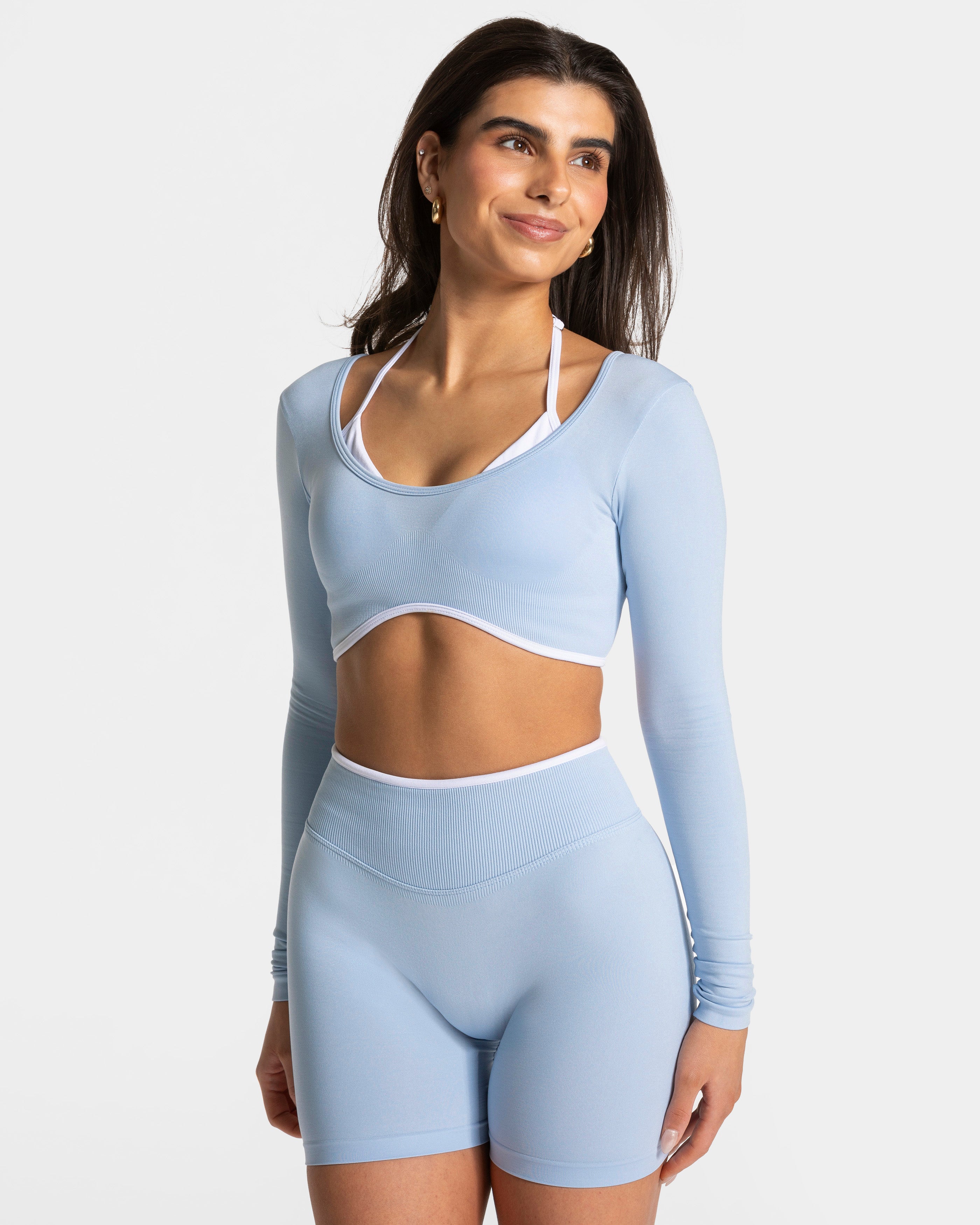 Contrastline Longsleeve "Babyblau"