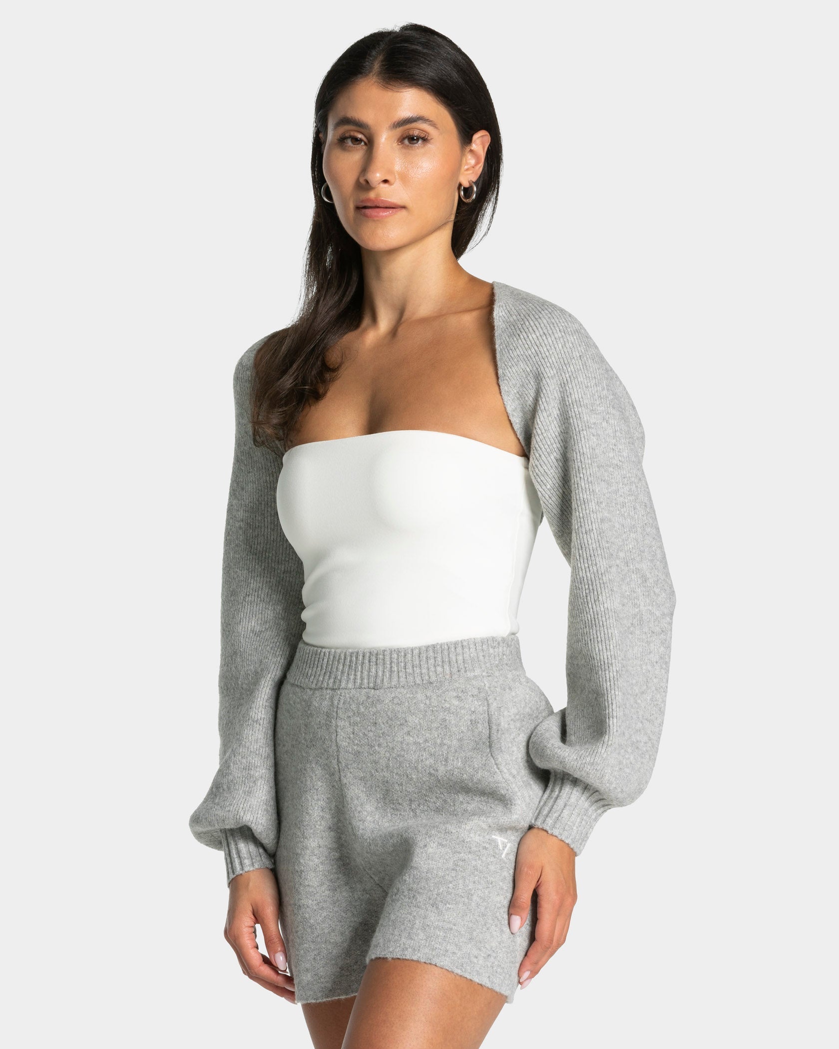 Knit Bolero "Grau Meliert"