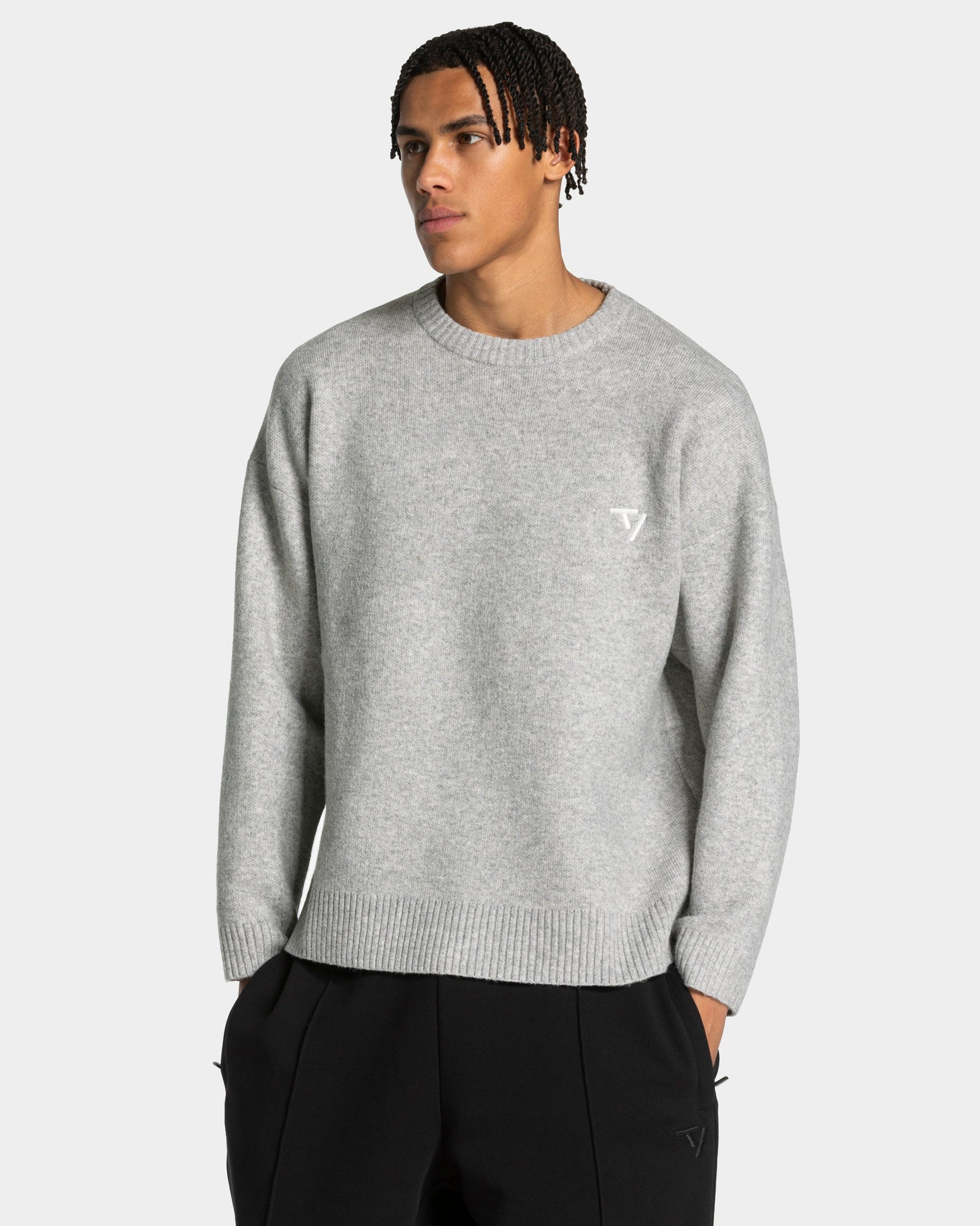 Knit Sweater "Grau Meliert"