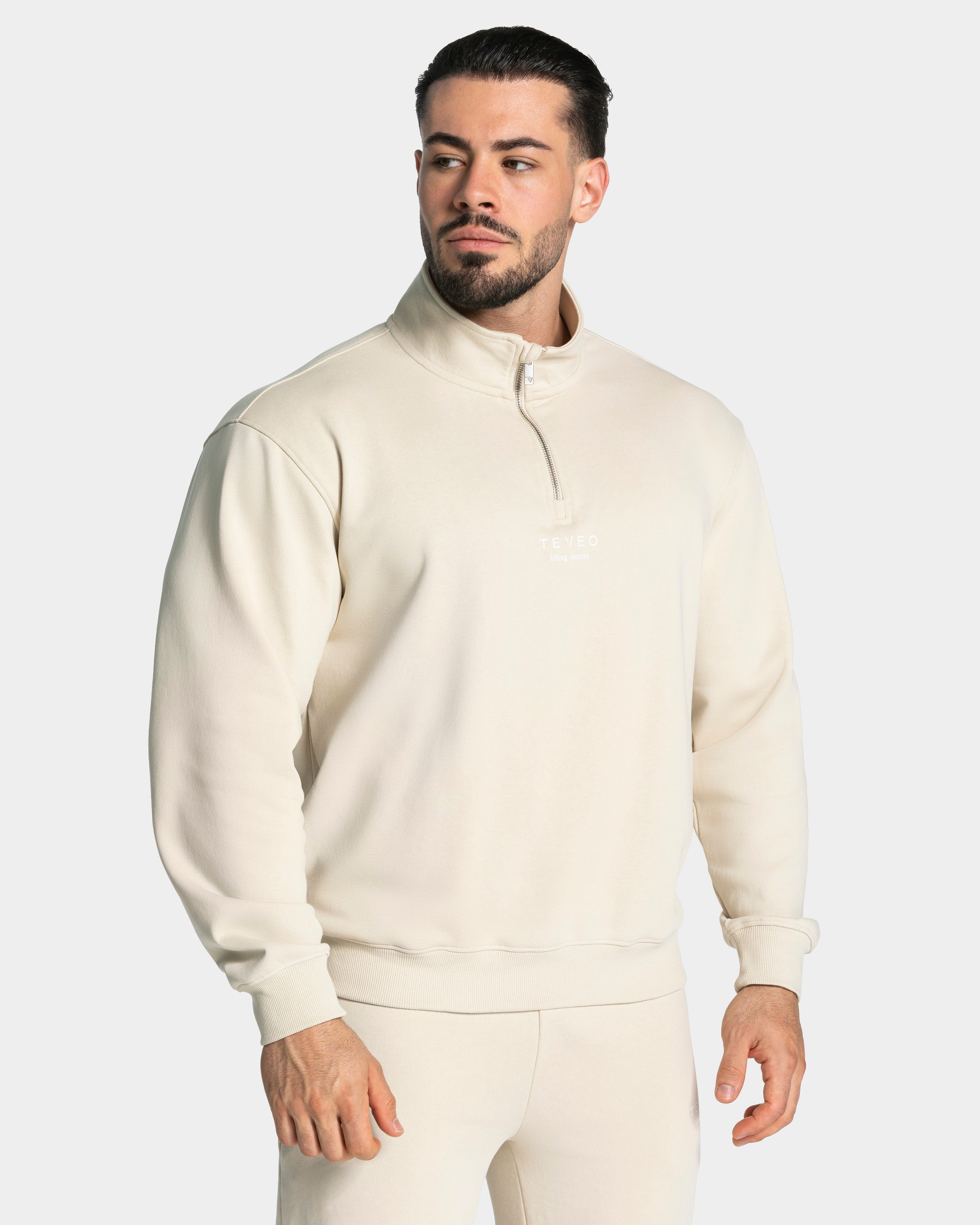 Lifting Journey Half Zip Sweater "Cream"