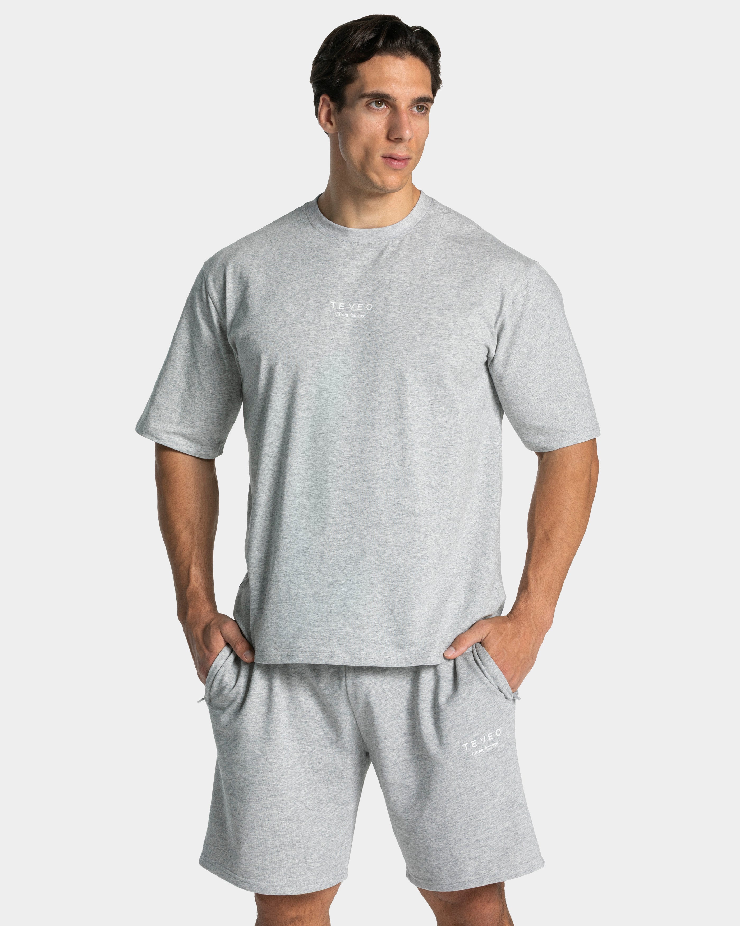 Lifting Journey Oversized T-Shirt "Hellgrau Meliert"