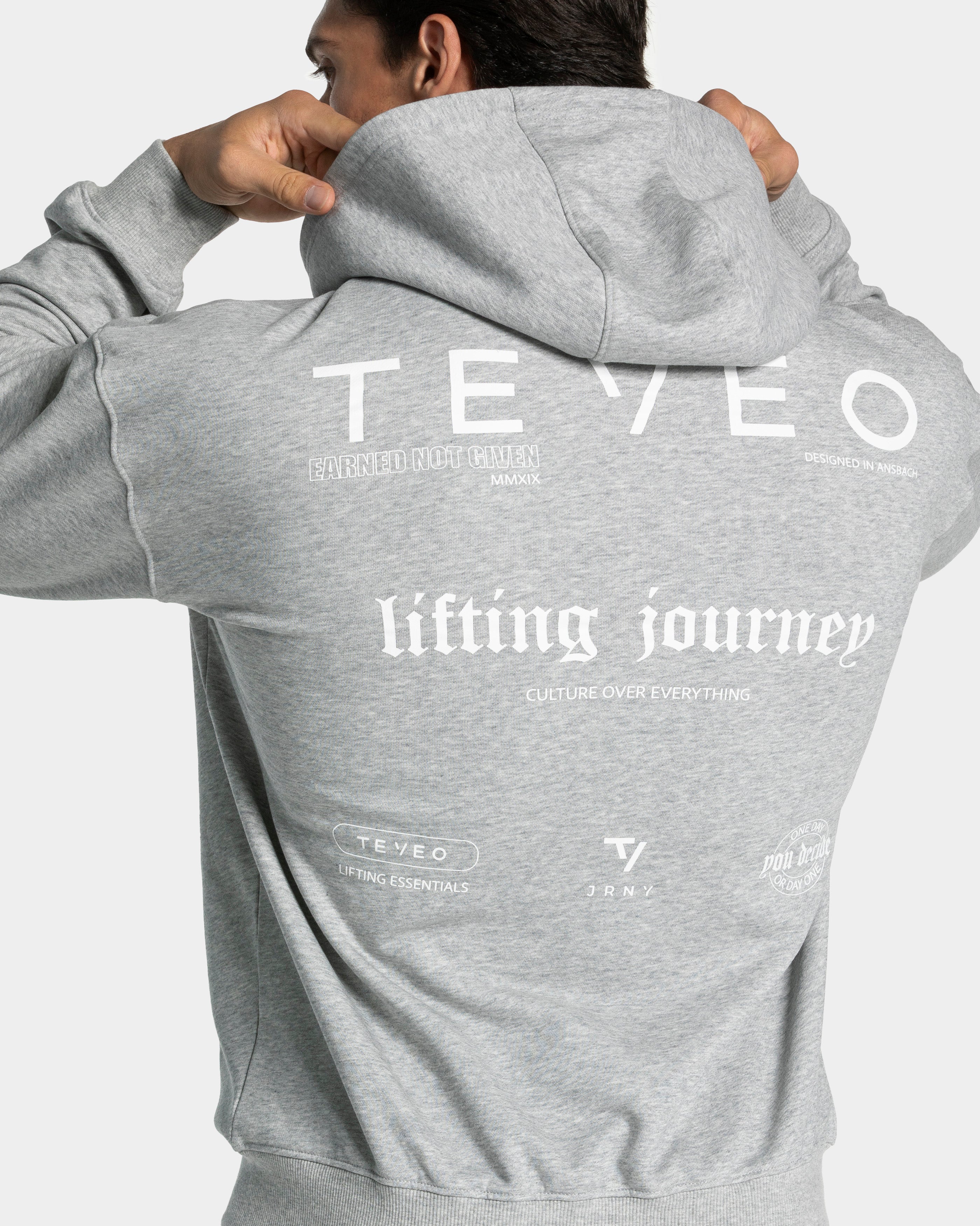 Lifting Journey Zip Hoodie "Hellgrau Meliert"