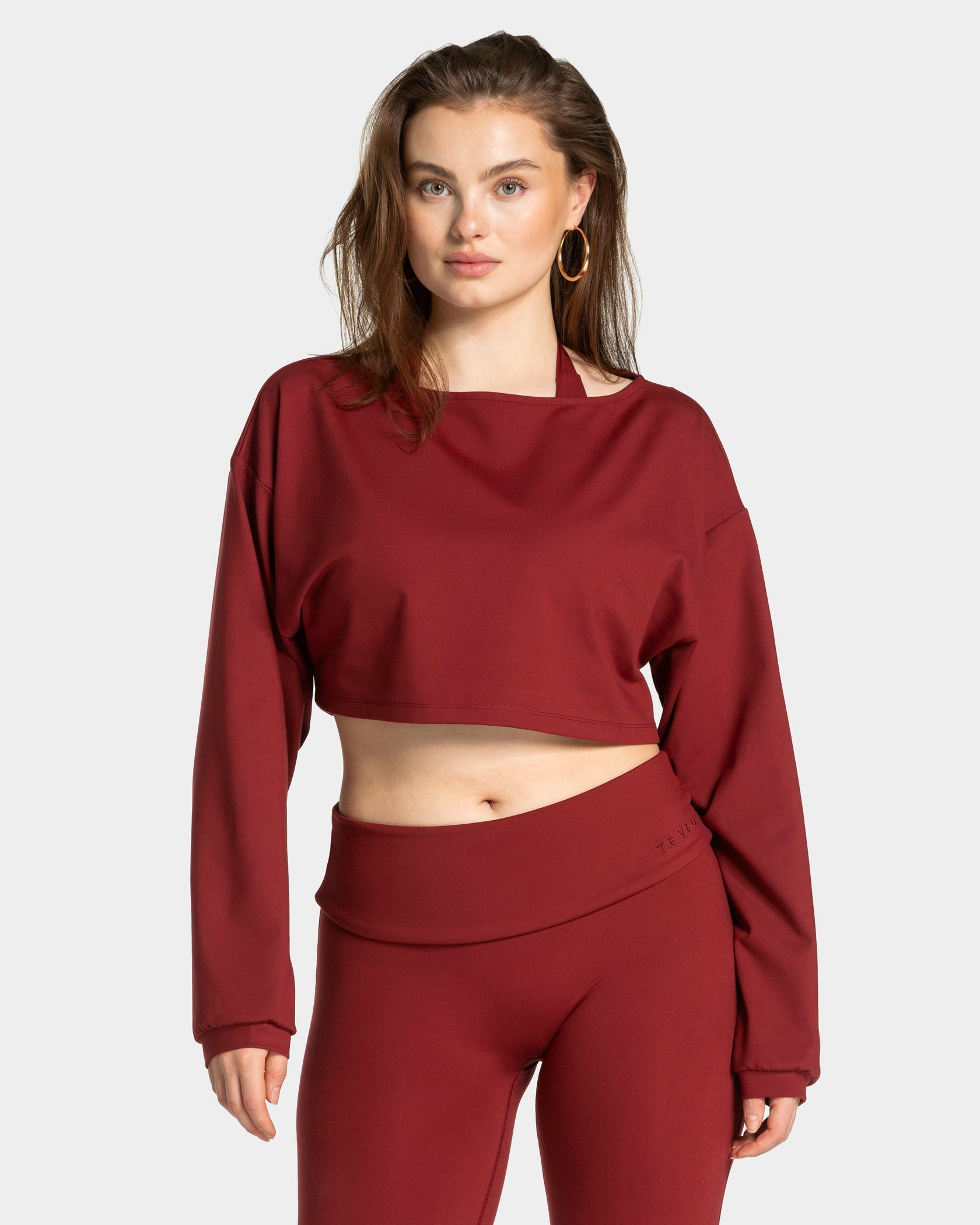 Mellow Cropped Longsleeve "Weinrot"