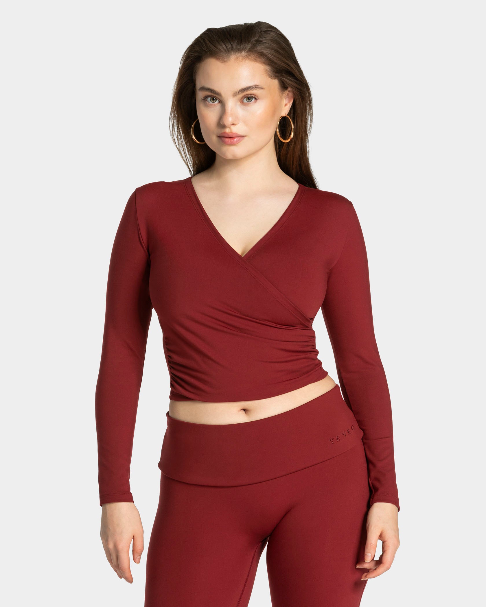 Mellow Gathered Longsleeve "Weinrot"