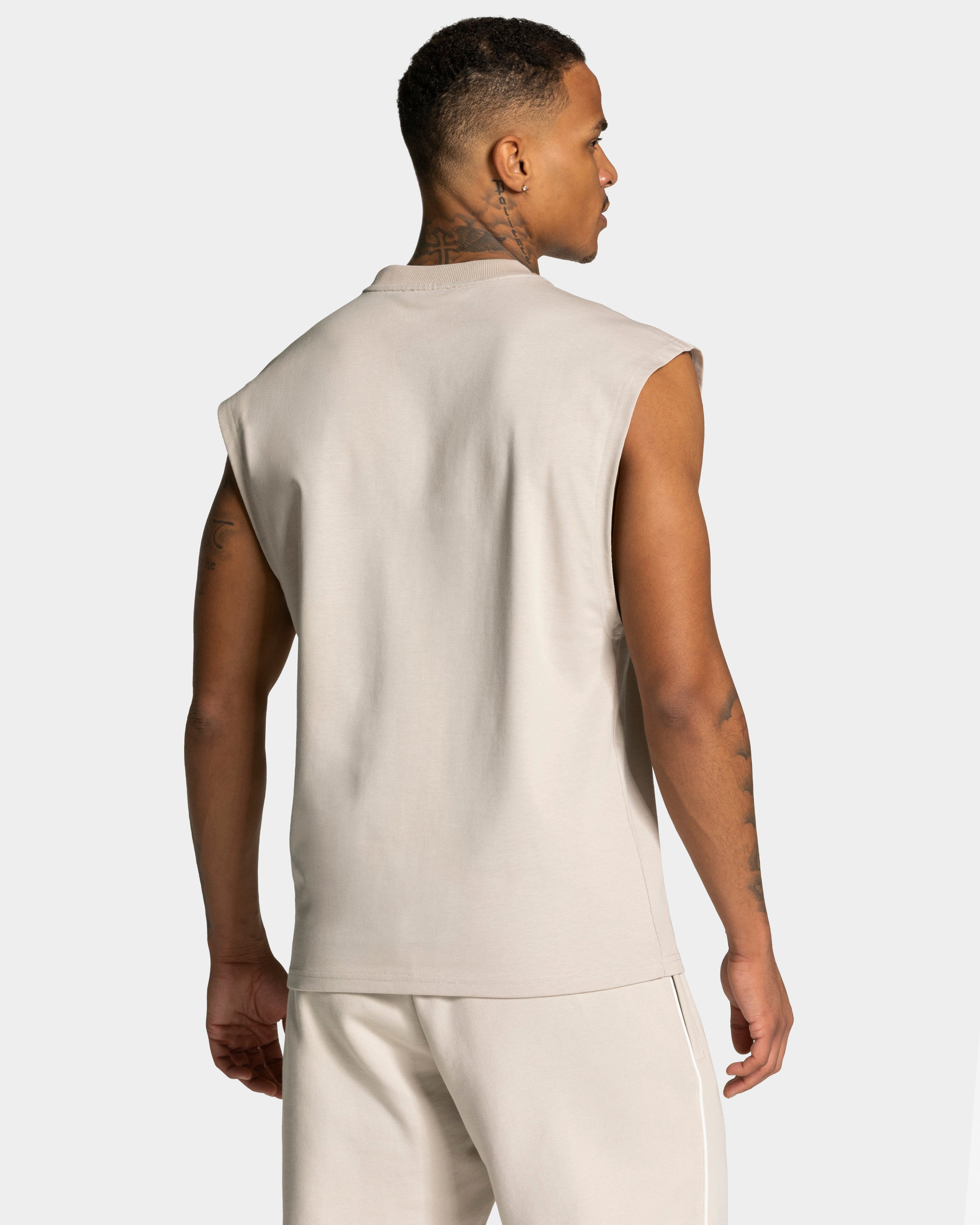 Contrastline Oversized Tank "Cream"