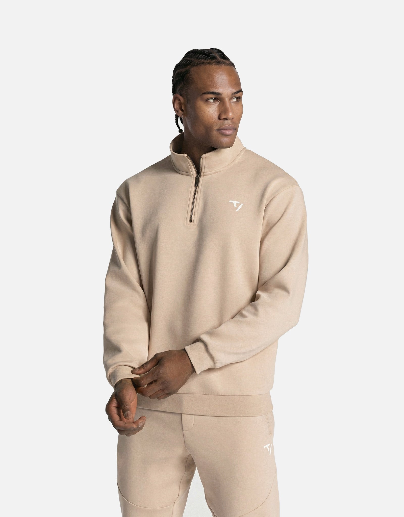 Prime Half Zip Sweater "Beige"