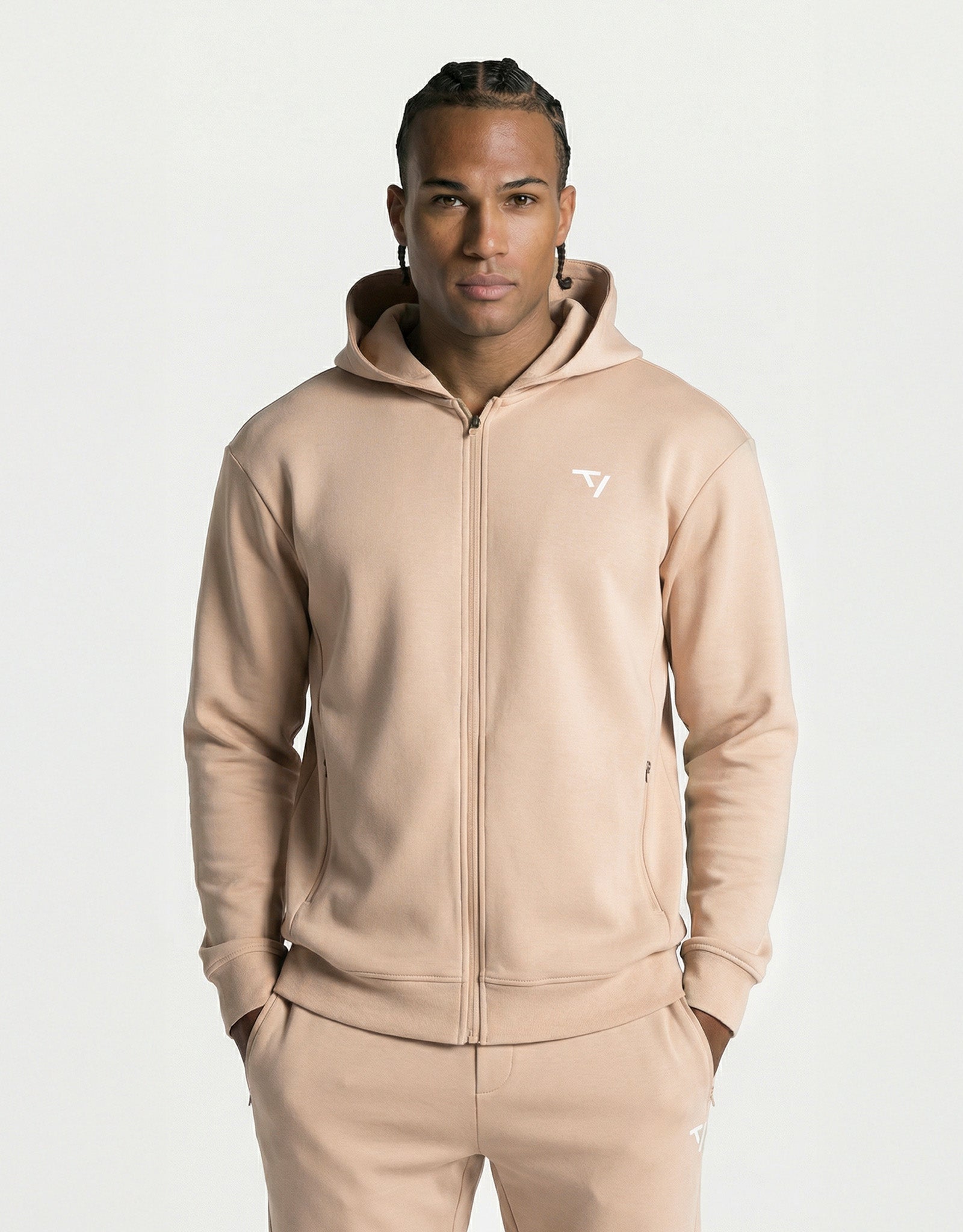 Prime Zip Hoodie "Beige"