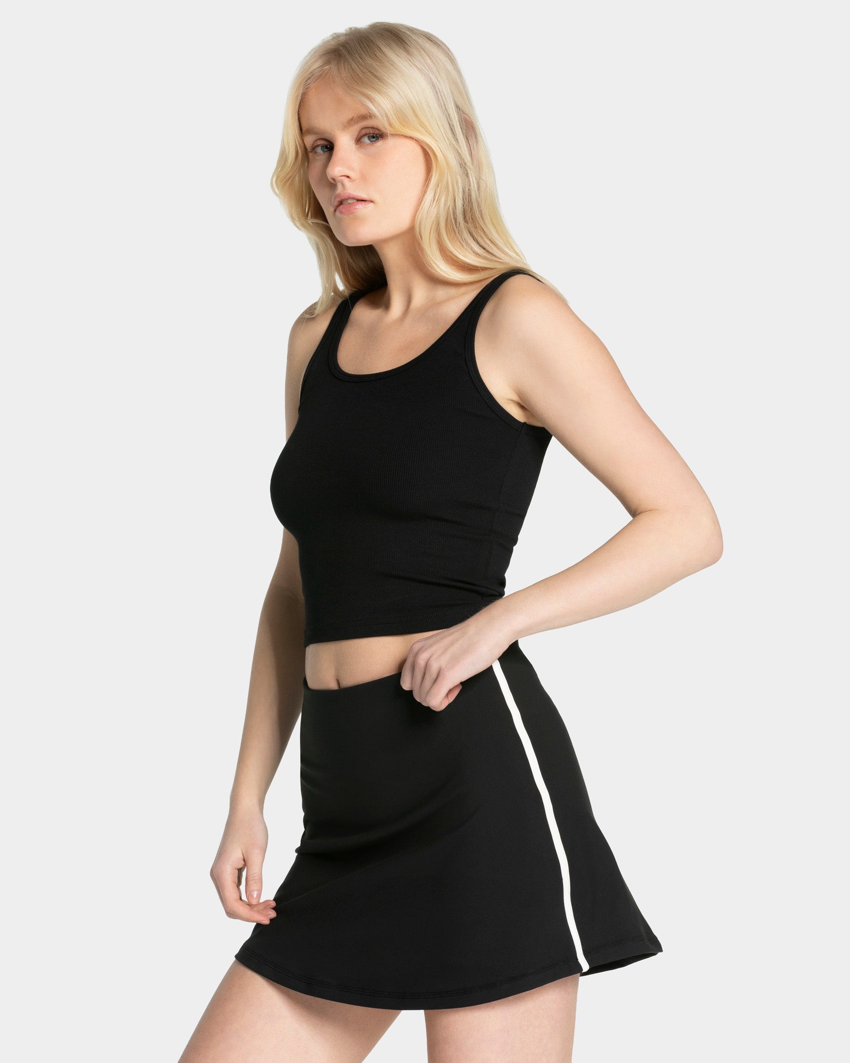 Soft Ribbed Top "Schwarz"