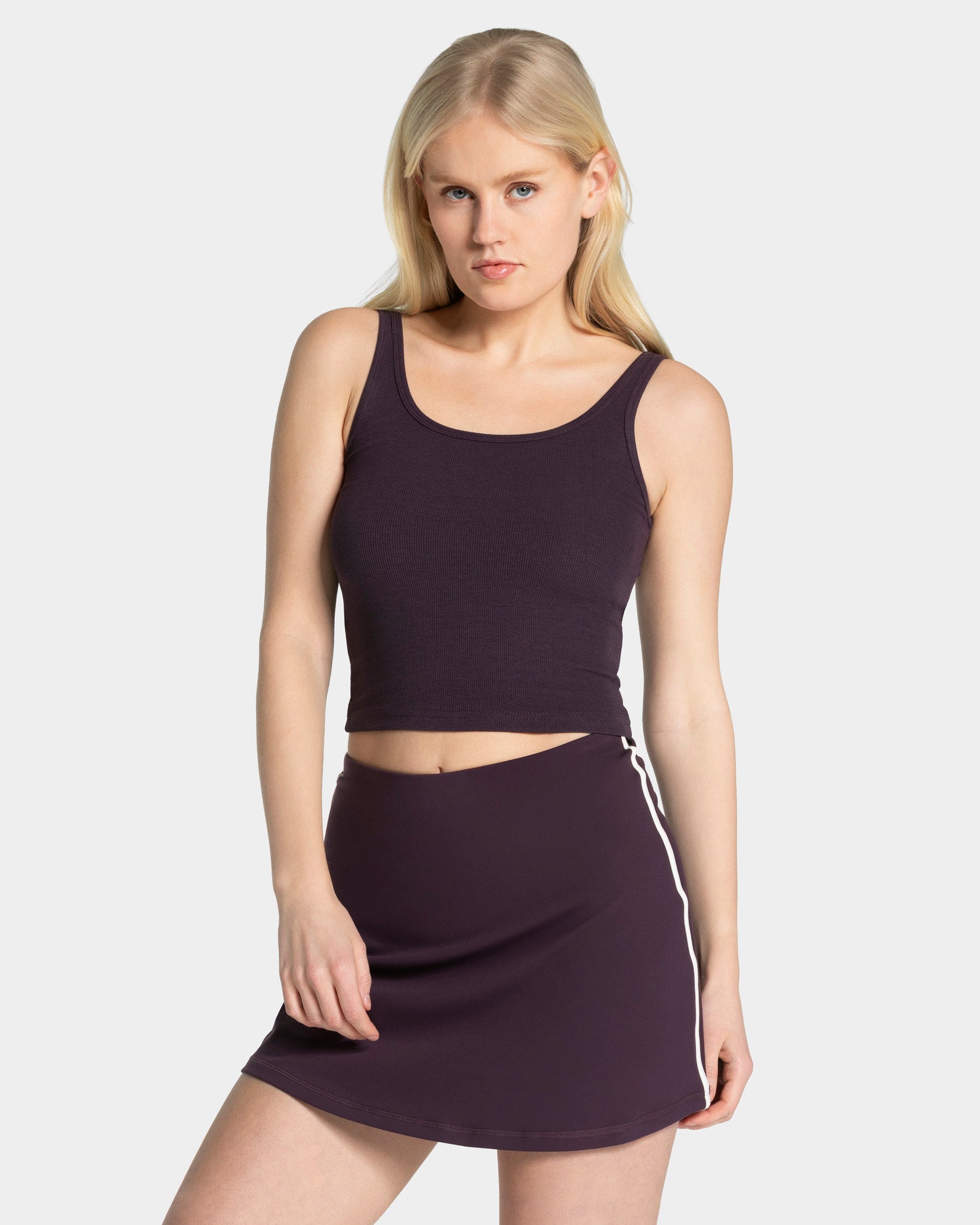 Soft Ribbed Top "Blackberry"