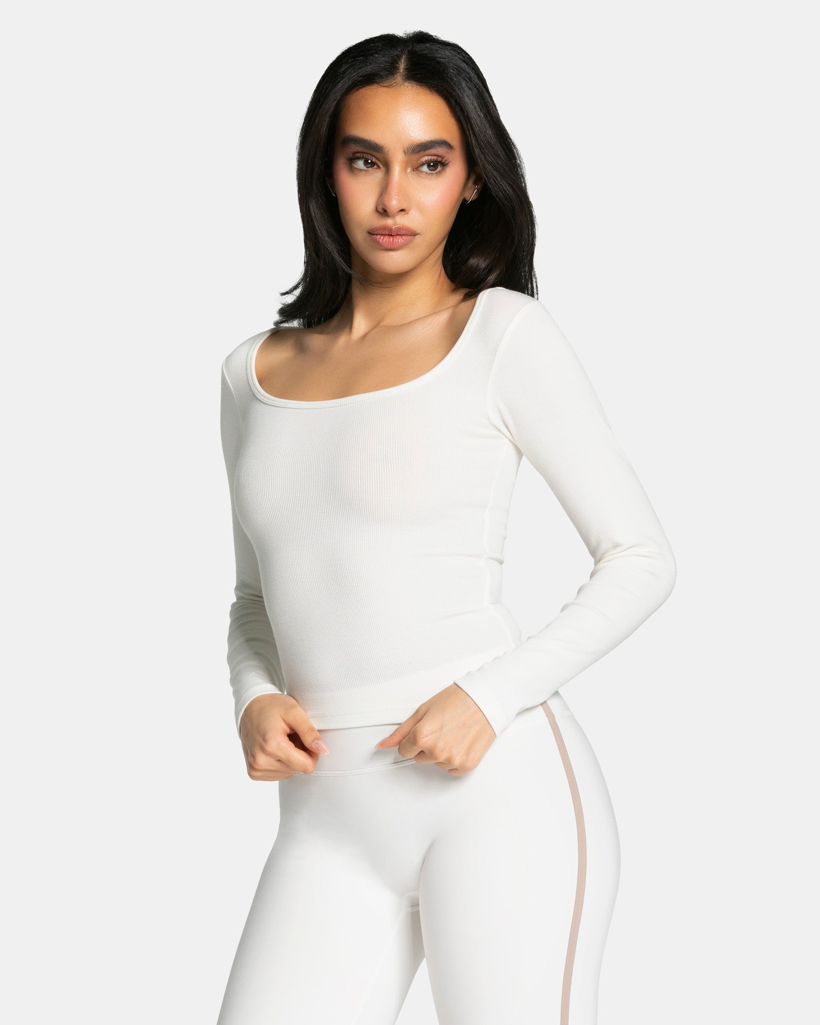 Soft Ribbed Longsleeve "Off White"