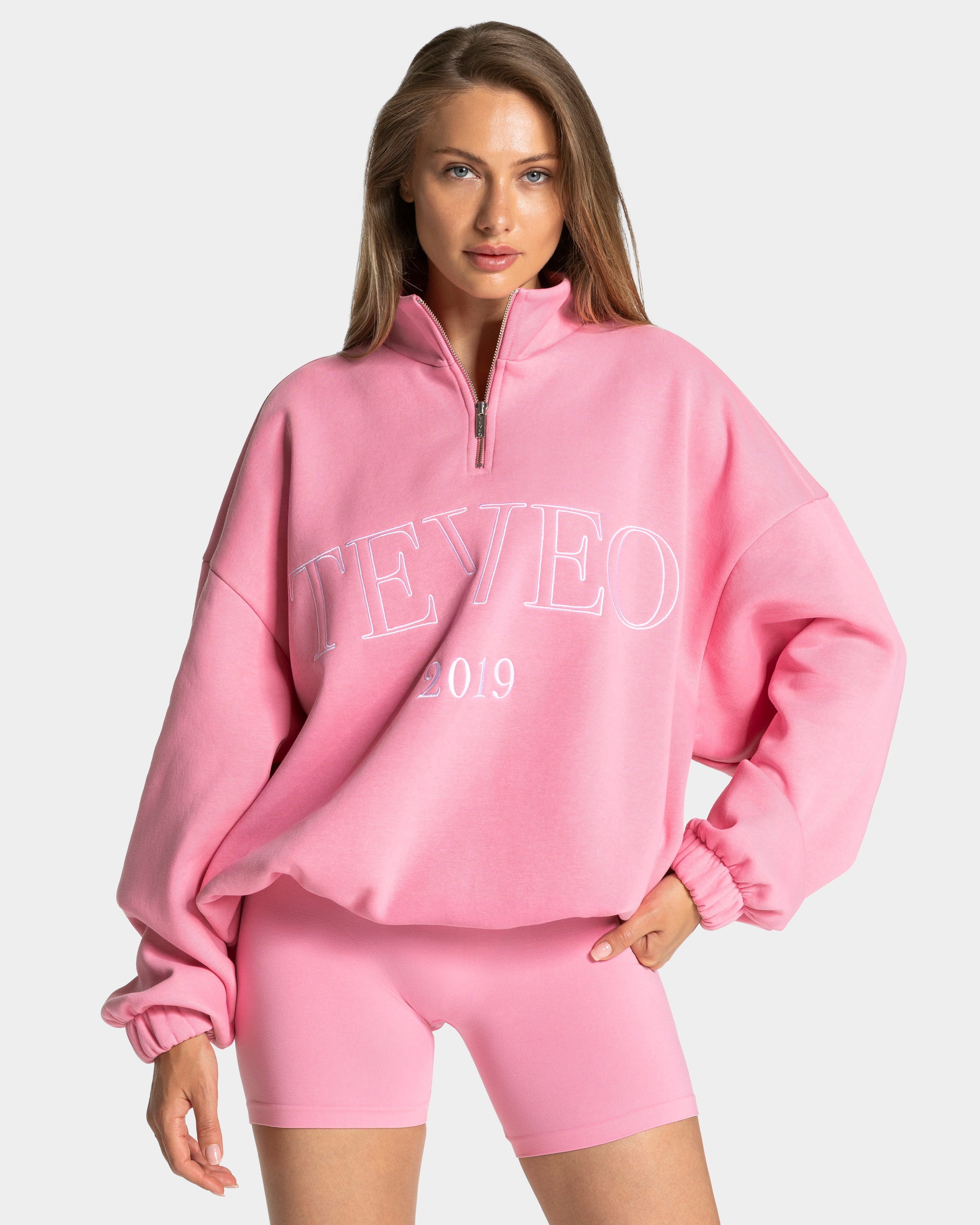Femme Half Zip Sweater "Pink"