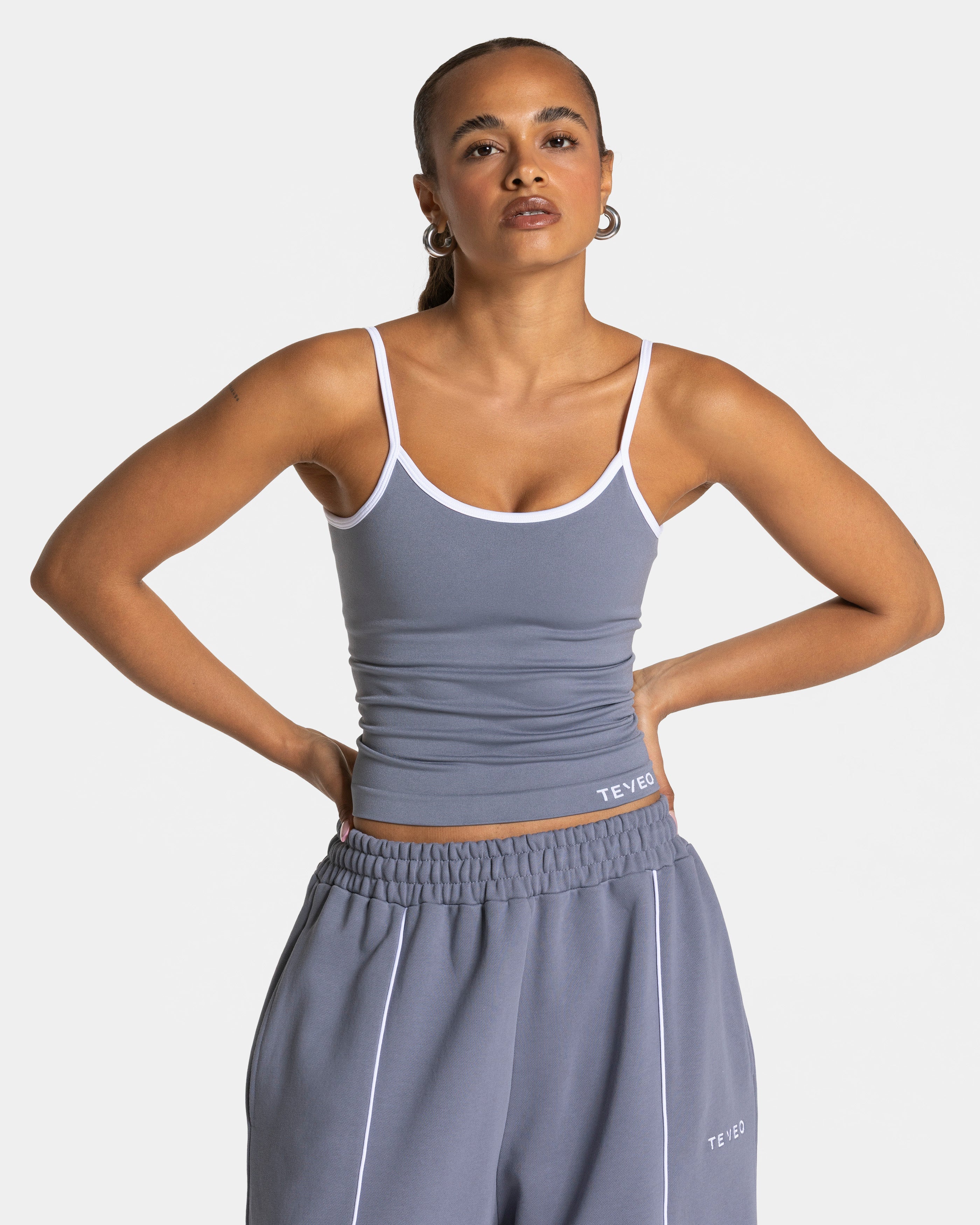 Contrastline Cami Top "Eisgrau"