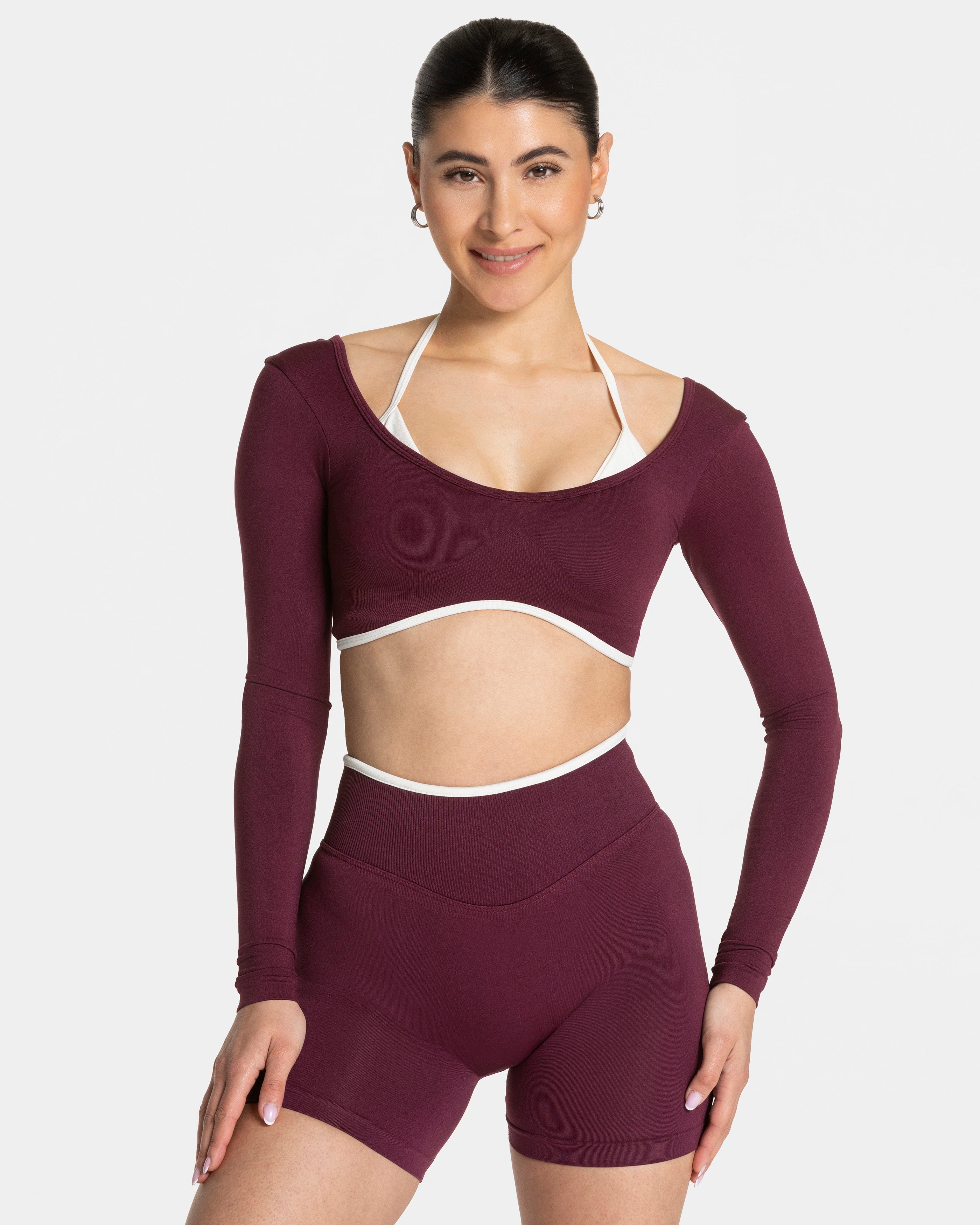 Contrastline Longsleeve "Pflaume"