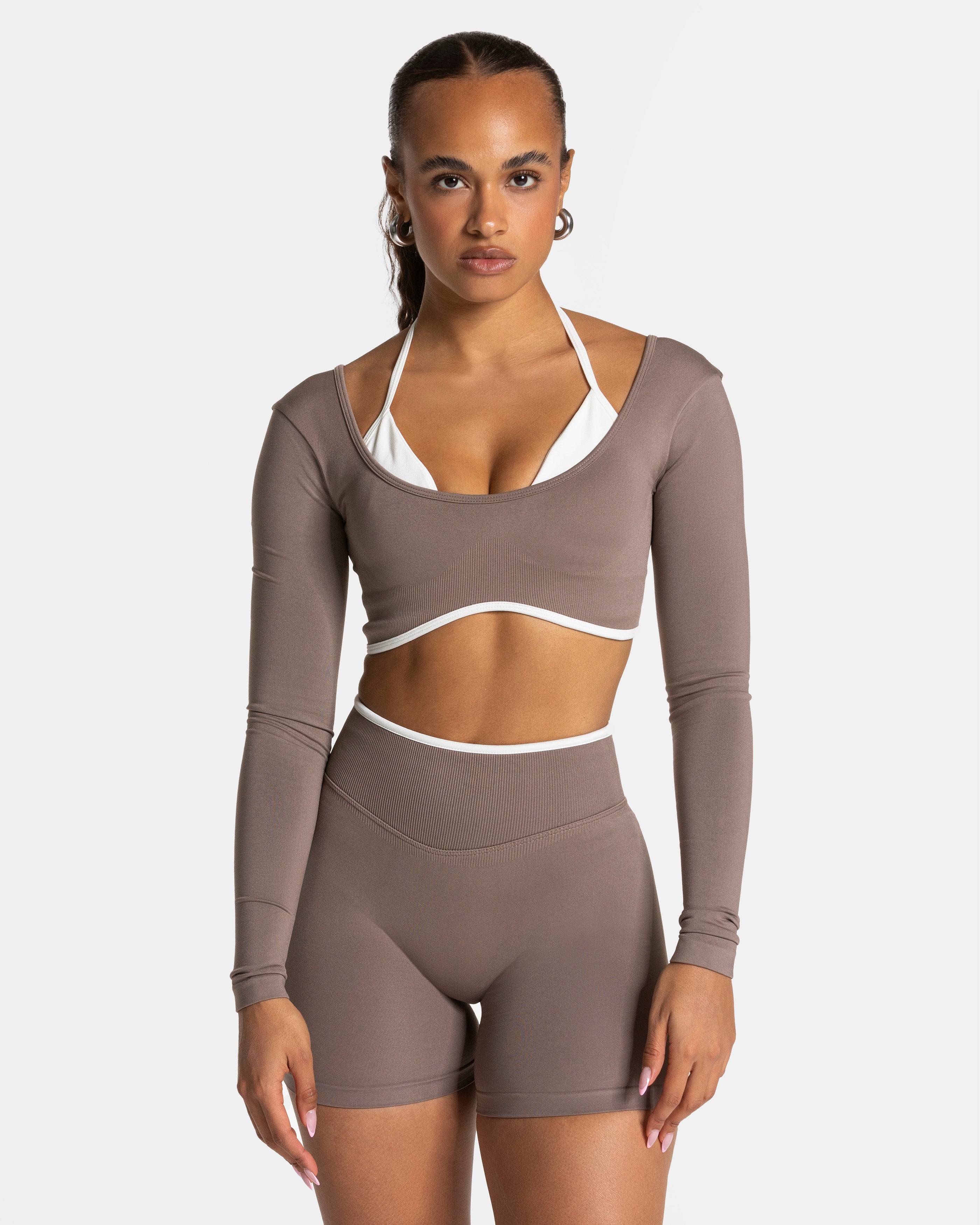 Contrastline Longsleeve "Mokka"