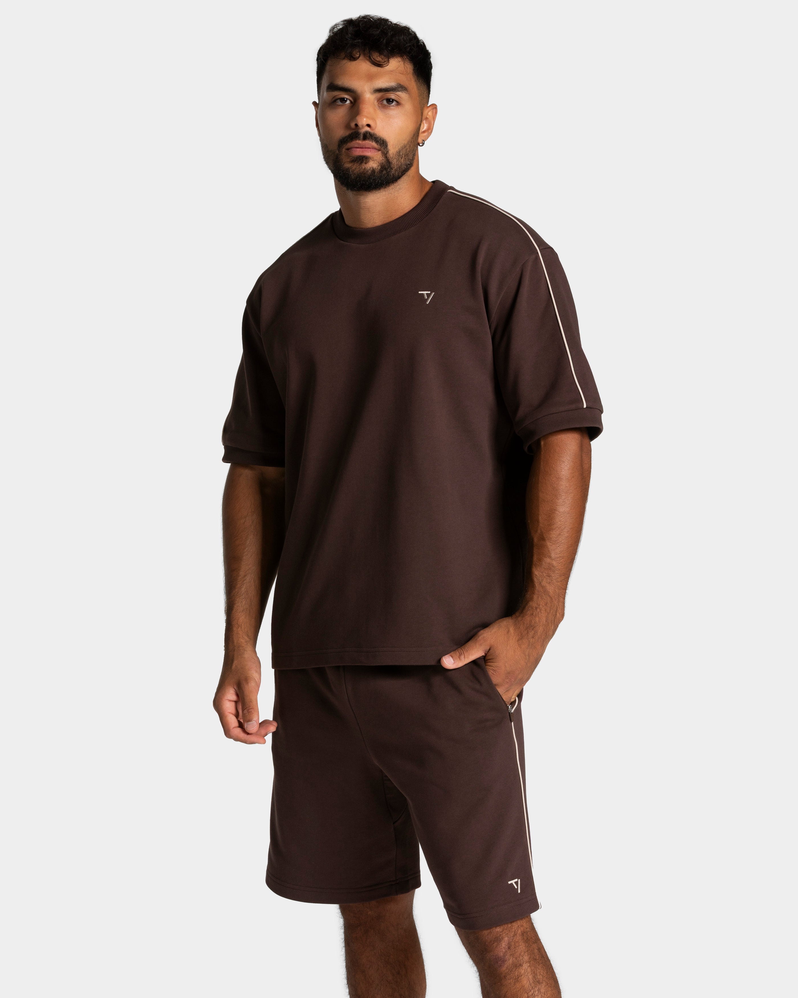 Contrastline Oversized T-Shirt "Espresso"