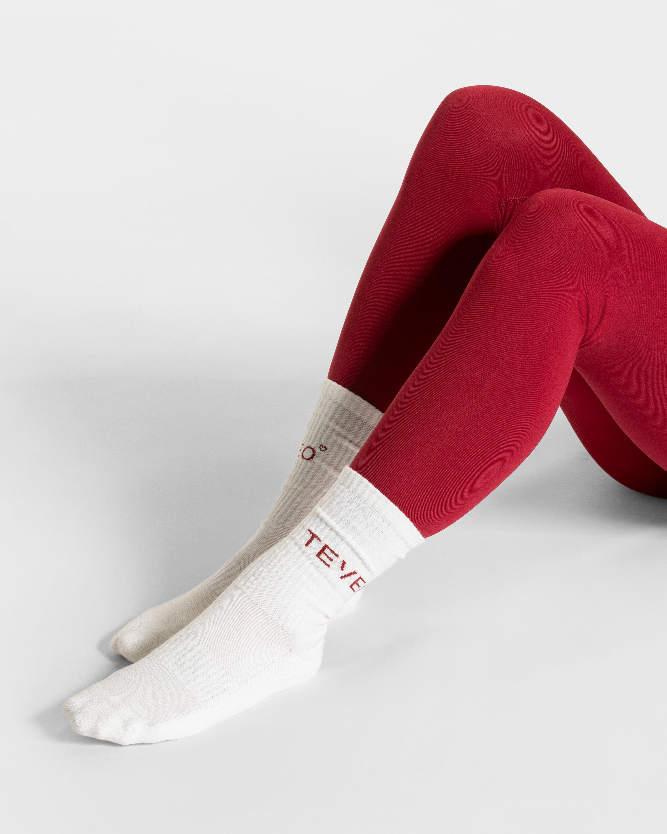 Contrastline Socken (2er-Pack) "Off White - Cherry"