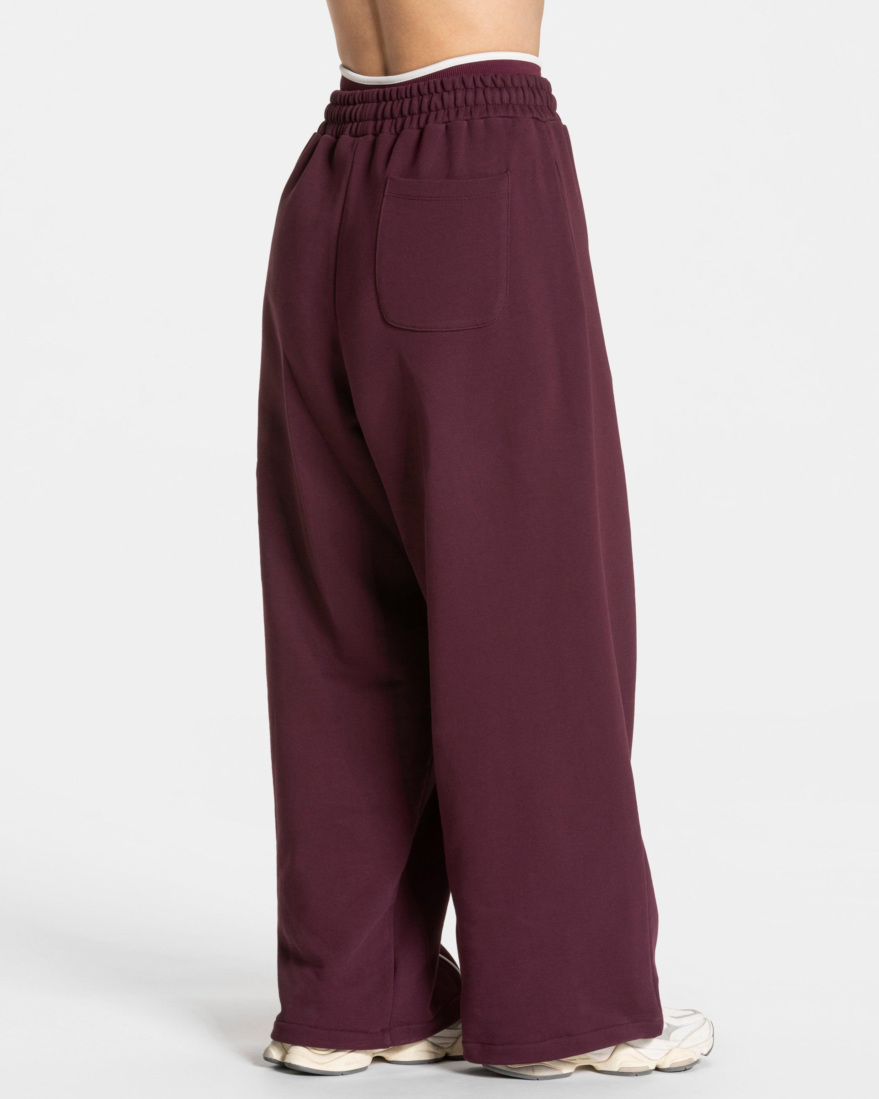 Contrastline Wide Leg Jogger "Pflaume"