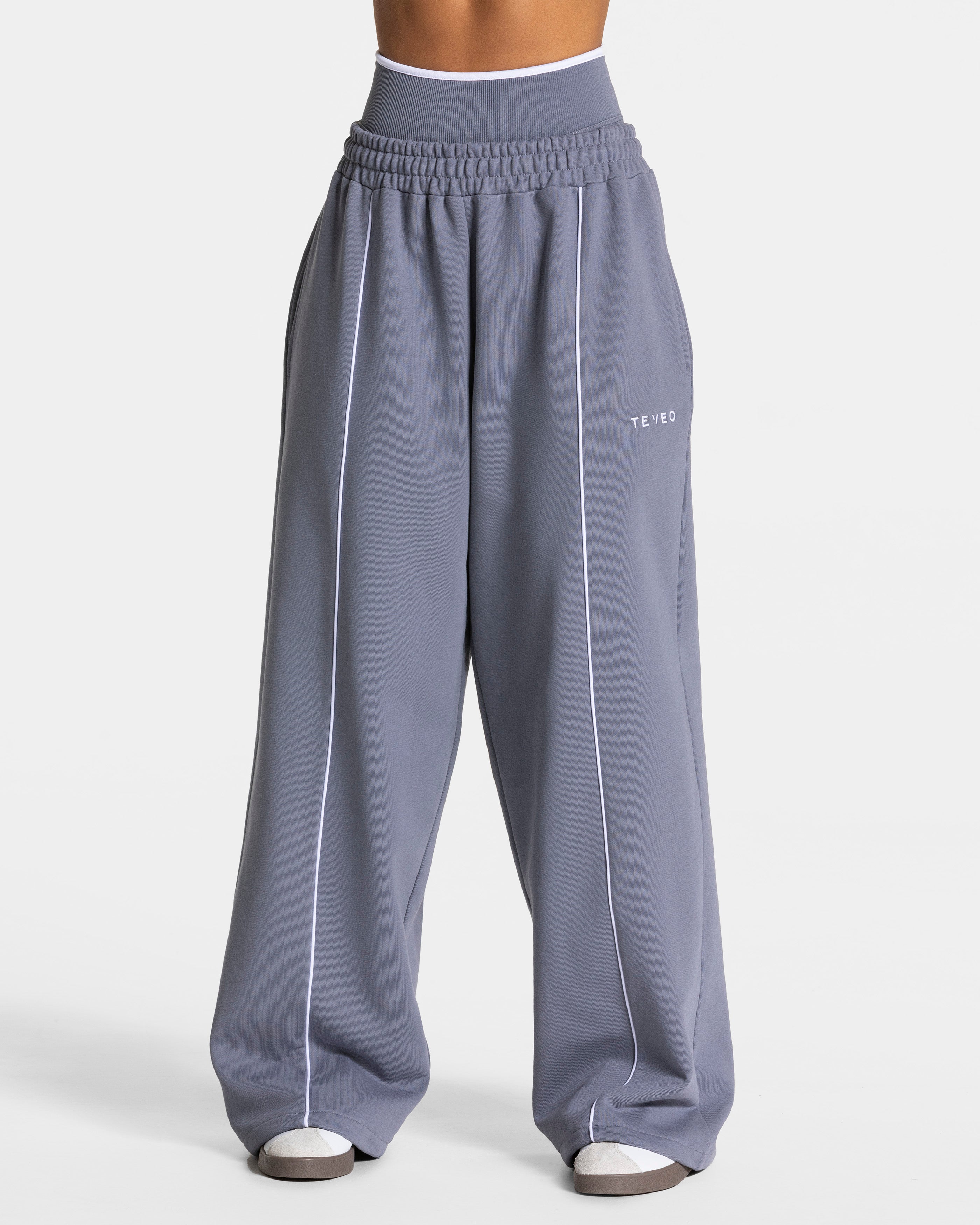 Contrastline Wide Leg Jogger "Eisgrau"