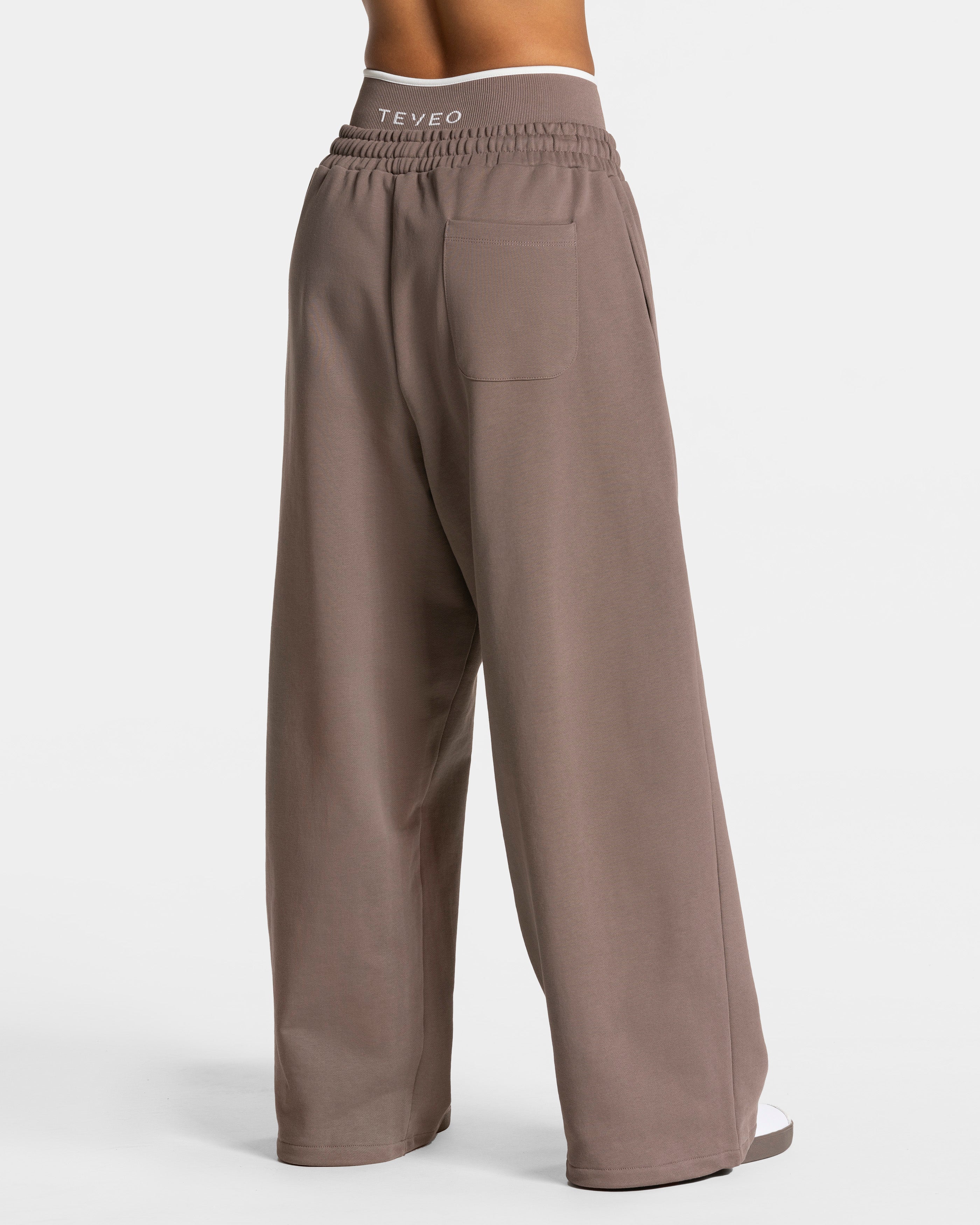Contrastline Wide Leg Jogger "Mokka"