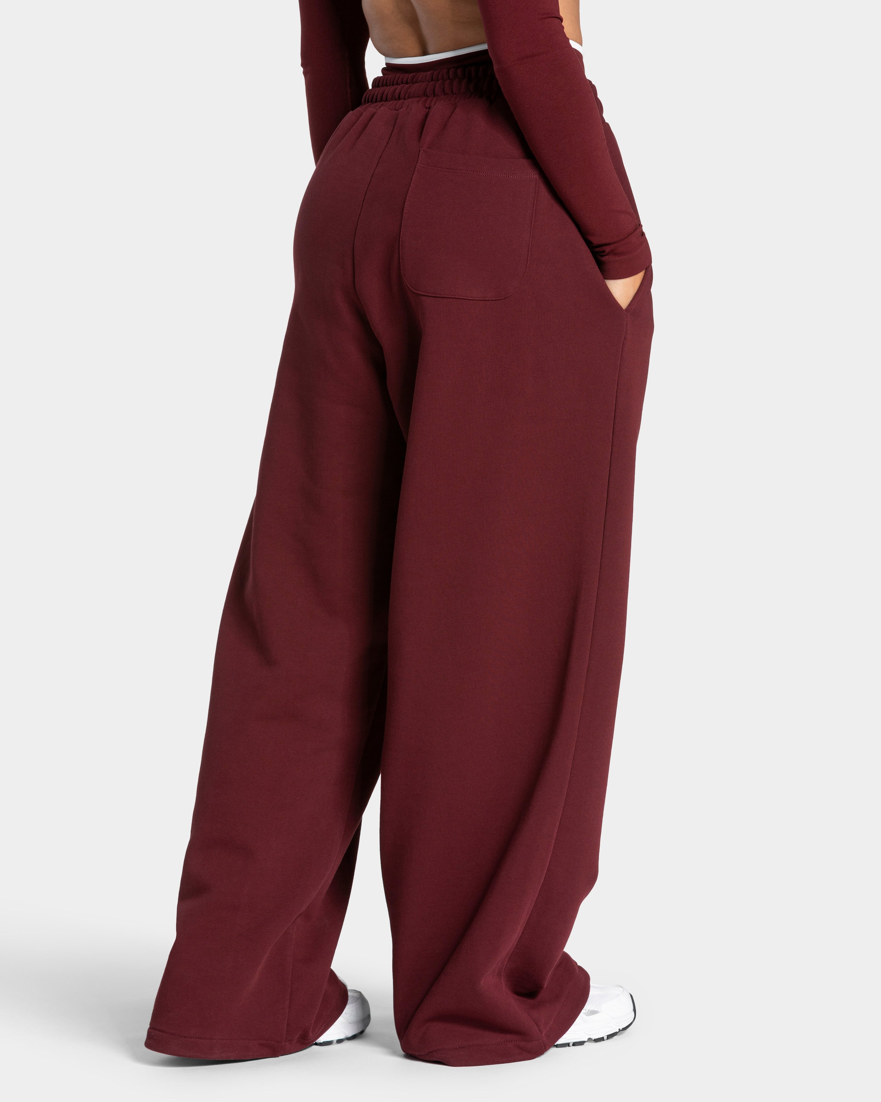 Contrastline Wide Leg Jogger "Weinrot"
