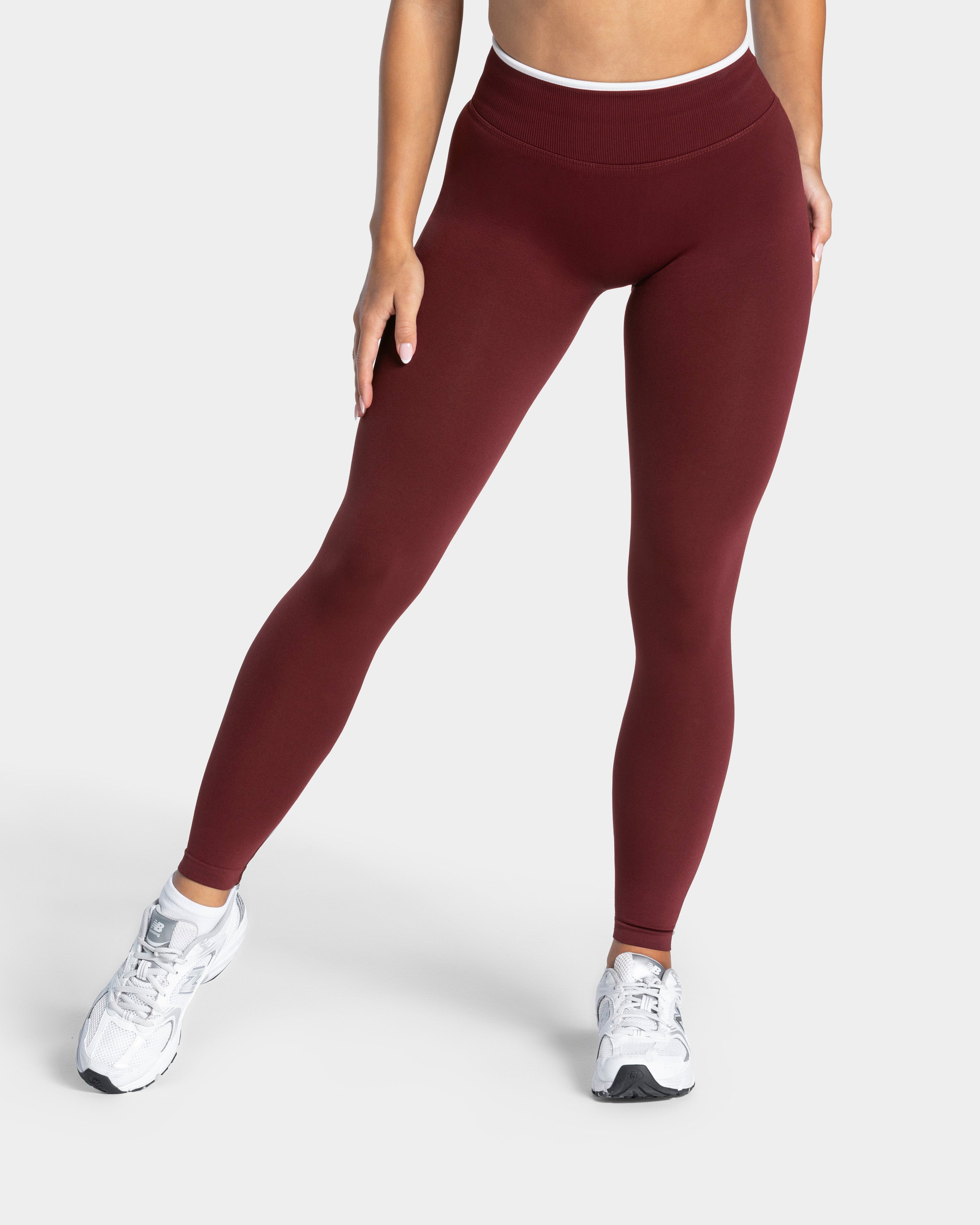 Contrastline Sculpt Scrunch Leggings "Weinrot"